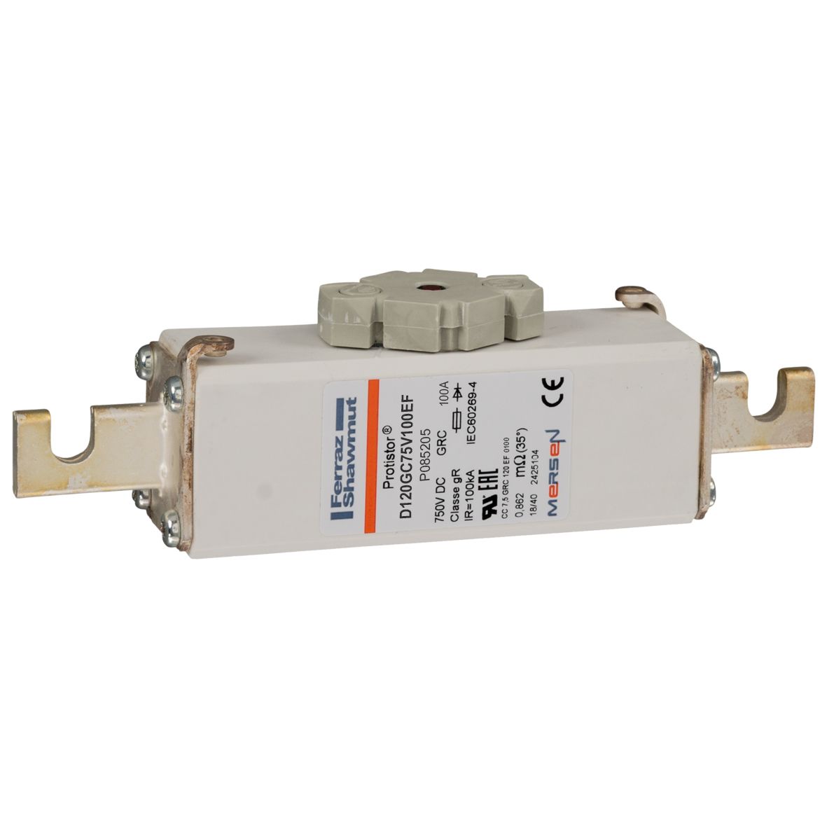 P085205 - Protistor SB fuse-link gR, 750VDC, size 120, 100A, EF, french slotted blade